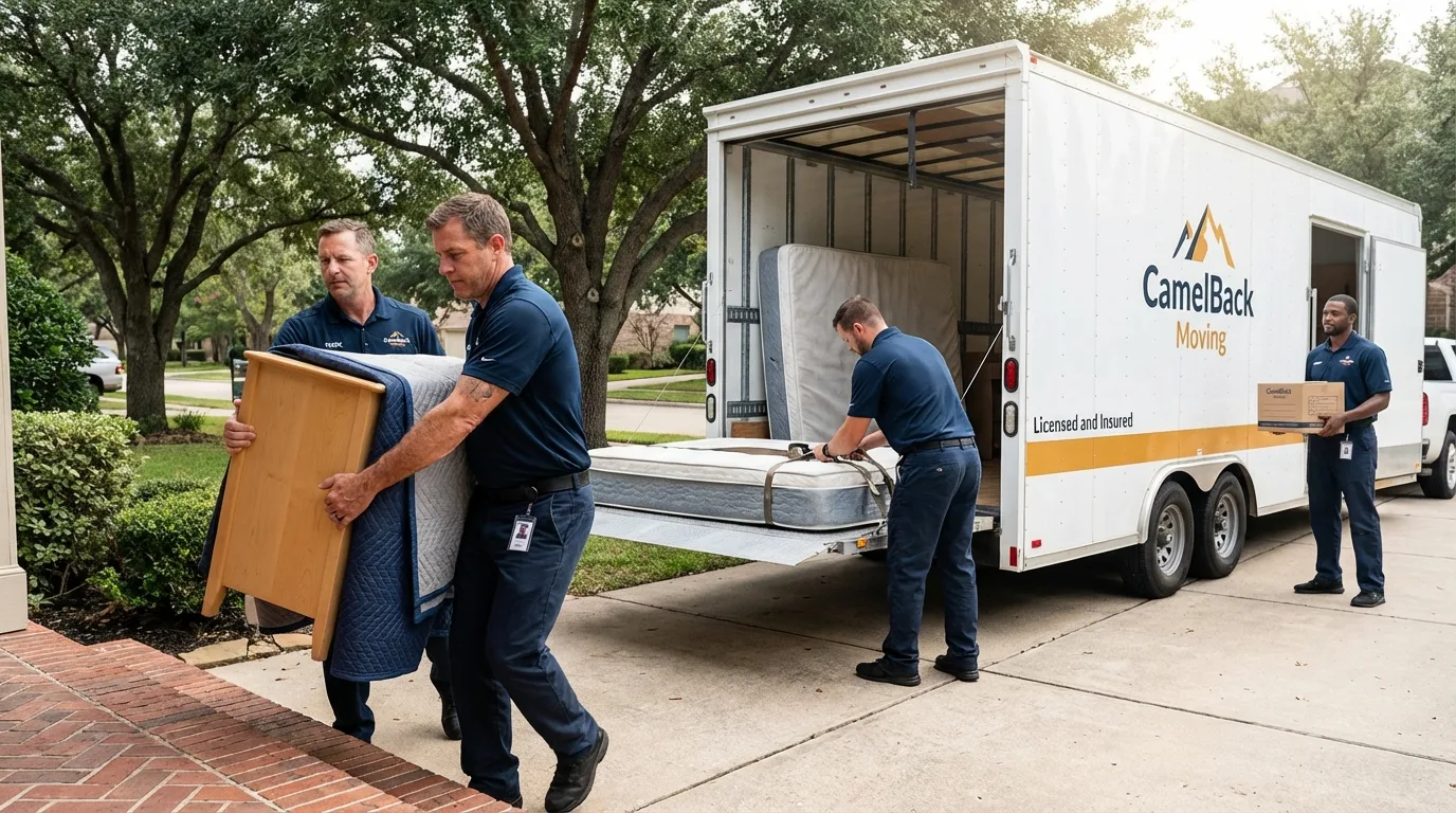 Crew loading residential truck for cross-state move from Alburtis, PA